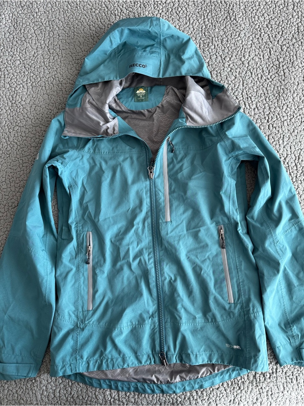 Eastern Mountain Sports Teal Hooded Ski Shell